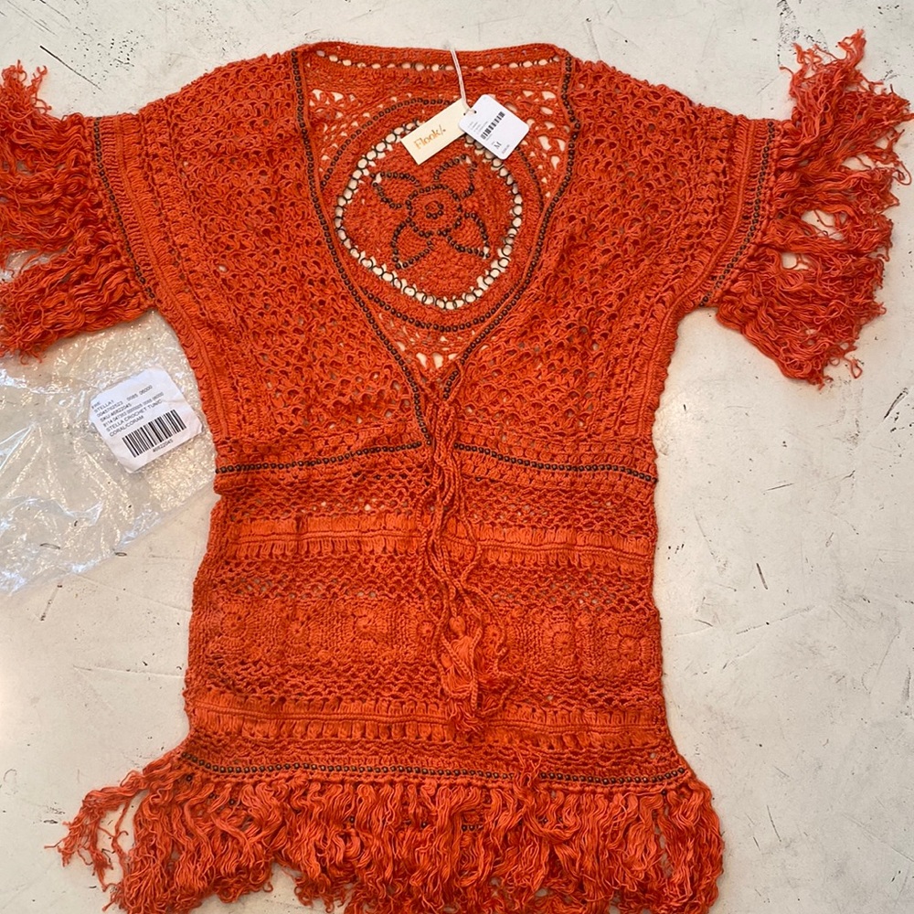 NWT in bag FLOOK/  x. Free People Stella crochet tunic